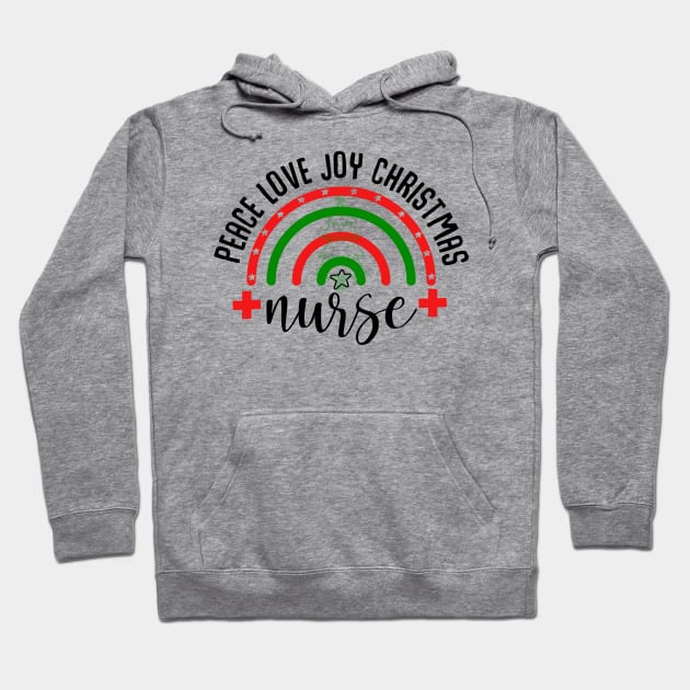 Peace love joy christmas nurse Hoodie by MZeeDesigns